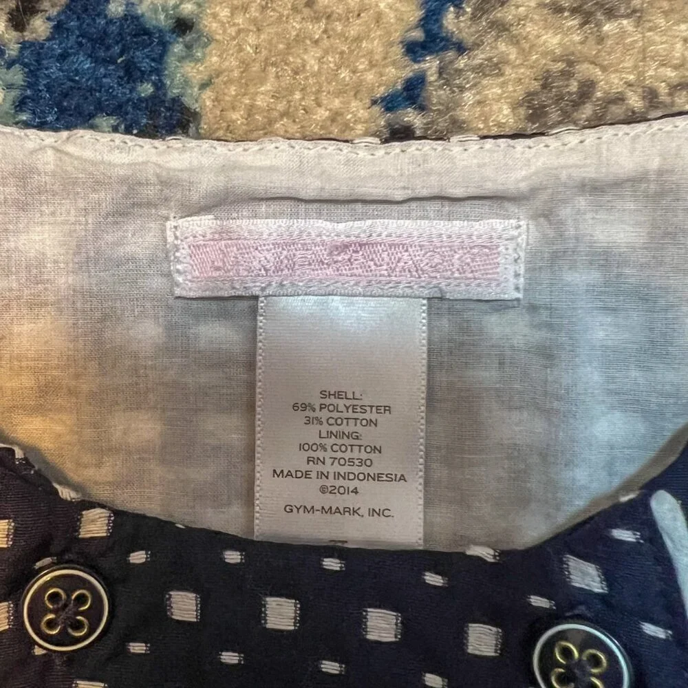 Janie and Jack Navy Dot Check Drop Waist Bow English Dress Size 2T